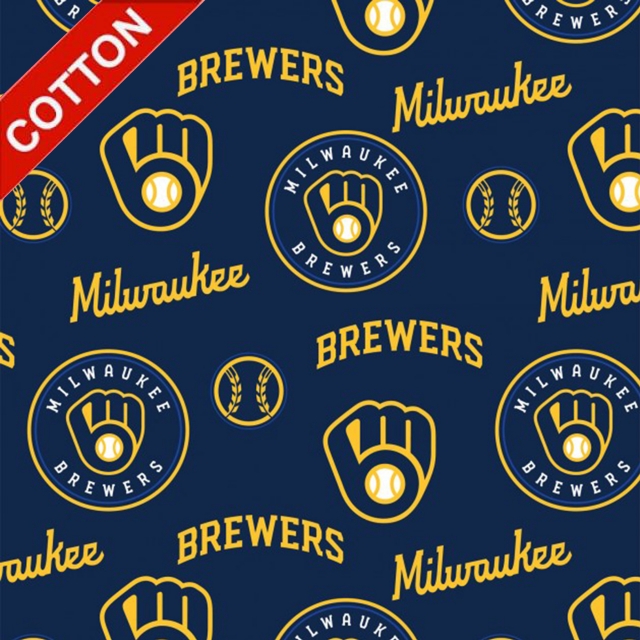 Milwaukee Brewers Allover MLB Cotton Fabric